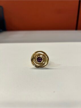 LIRM 925 Vermeil Brutalist Amethyst ring size 6.5